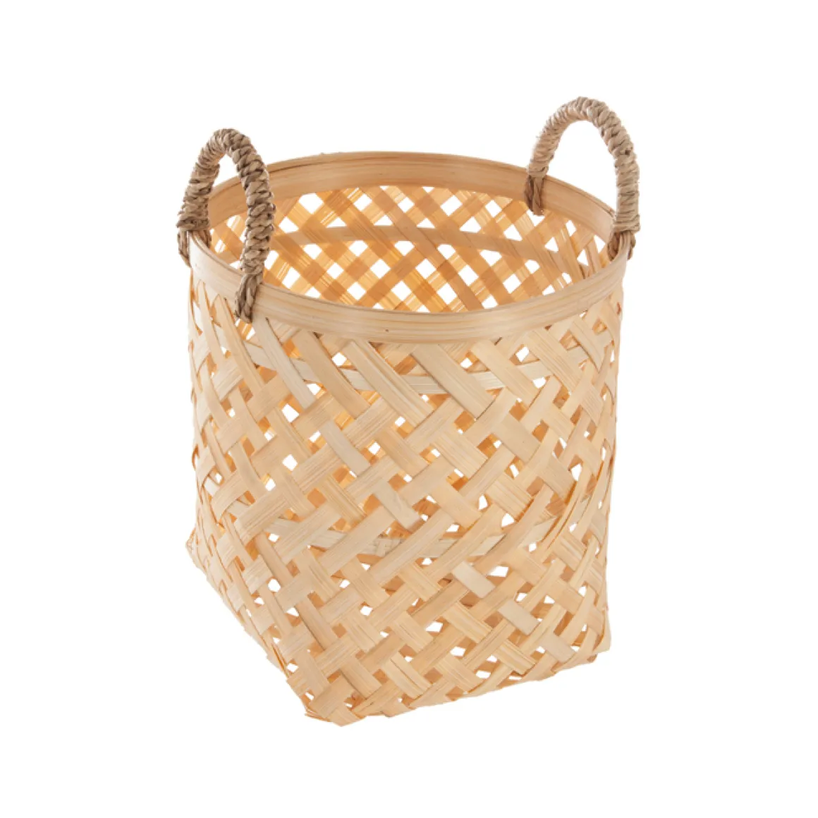 Cesto De Bambú Con Asas 20x25Cm