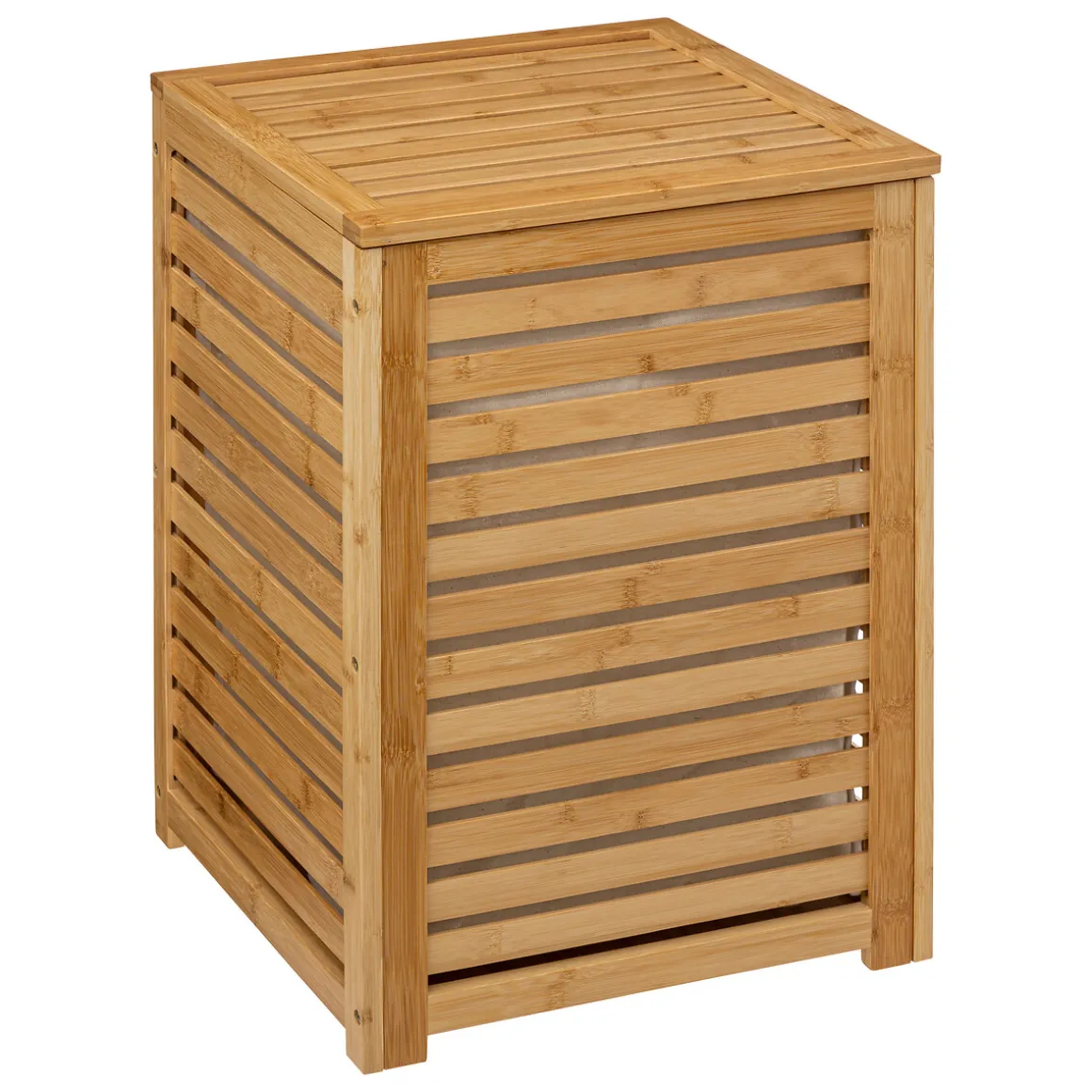 Cesto de baño de bambú forrado con tejido