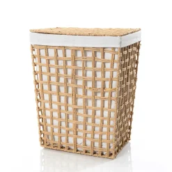 Cesto de baño natural y lino 56cm