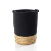 Cesto de baño negro y natural 45cm