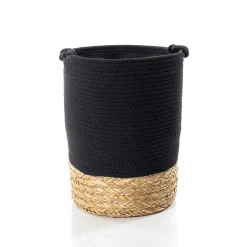 Cesto de baño negro y natural 45cm