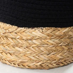 Cesto de baño negro y natural 45cm