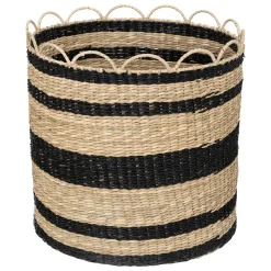 Cesto De Rafia Beige 35x35x35Cm