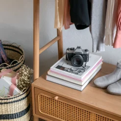 Cesto De Rafia Beige 35x35x35Cm