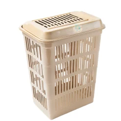 Cesto De Ropa Land Marrón Claro Con Tapa