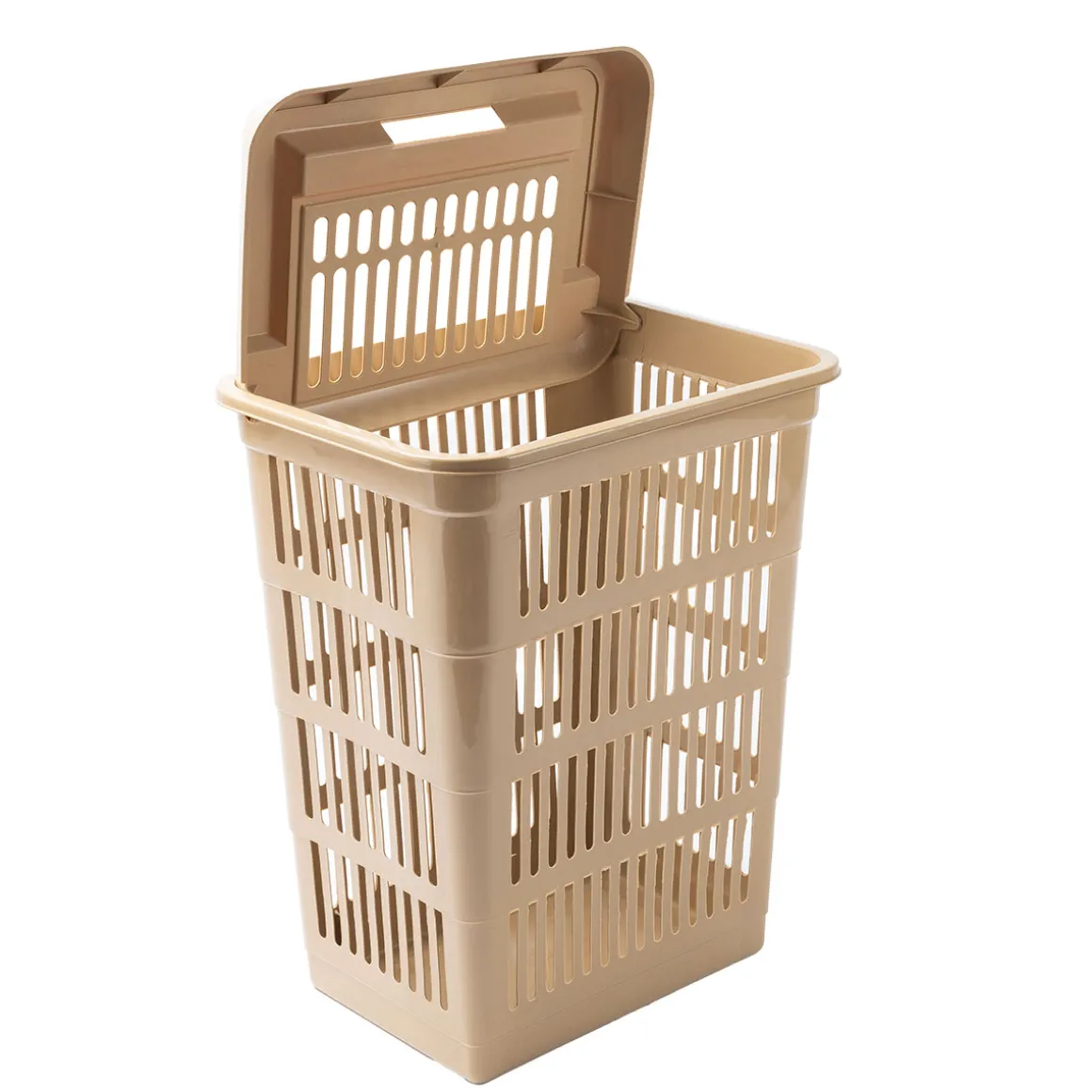 Cesto De Ropa Land Marrón Claro Con Tapa