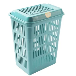 Cesto De Ropa Sky Azul Con Tapa