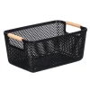 Cesto negro con asa de bambú 27,5x18cm