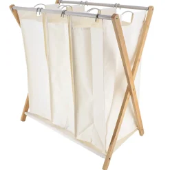 Cesto para colada bambú y poliéster natural