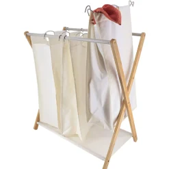 Cesto para colada bambú y poliéster natural