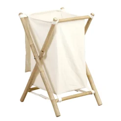 Cesto para colada de bambú y tejido natural