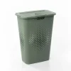 Cesto para ropa PIXEL verde con tapa 40l