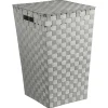 Cesto P/Ropa Sucia Poliéster/Metal Gris