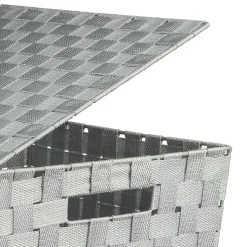 Cesto P/Ropa Sucia Poliéster/Metal Gris