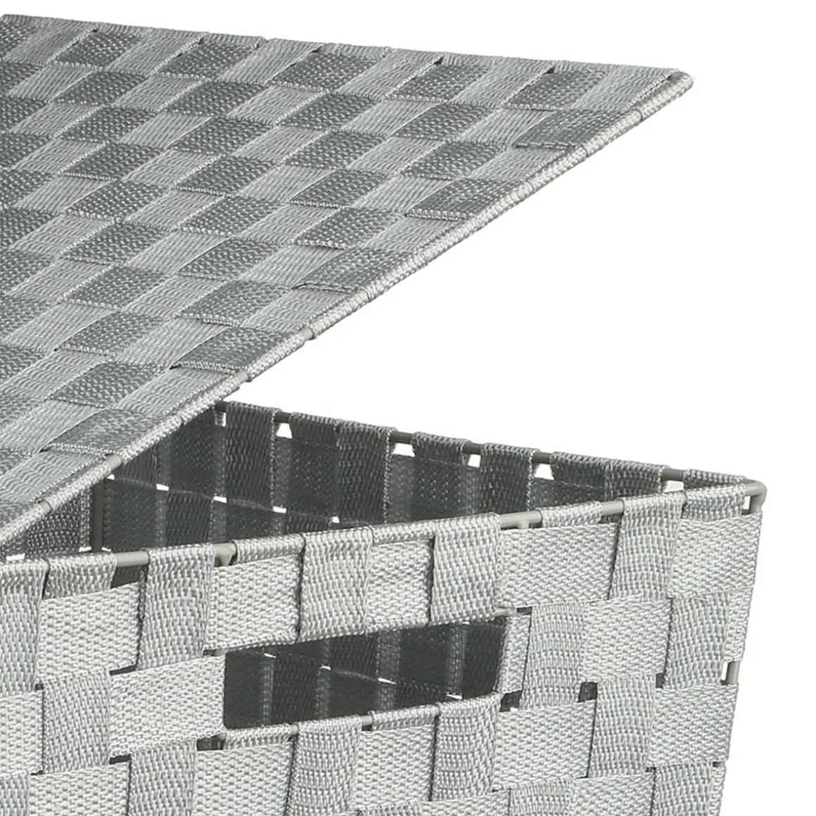 Cesto P/Ropa Sucia Poliéster/Metal Gris