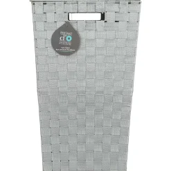 Cesto P/Ropa Sucia Poliéster/Metal Gris