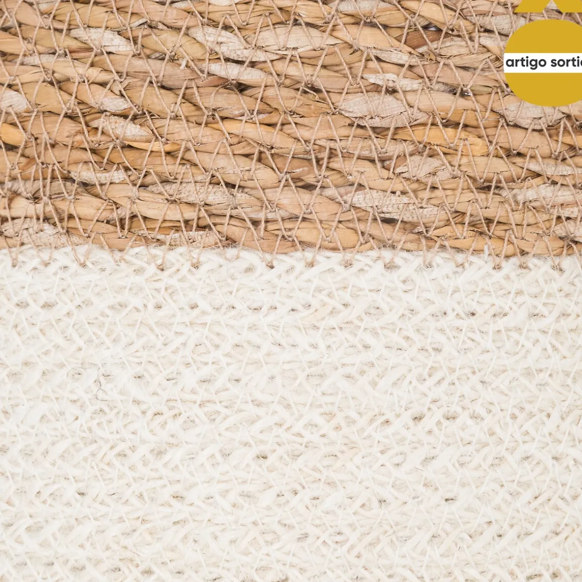 Cesto Seagrass Blanco Natural 21x21