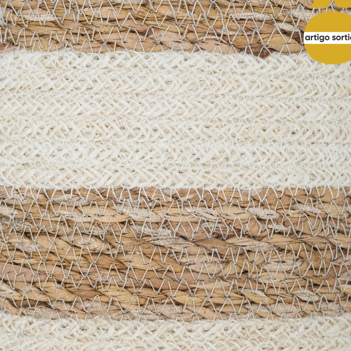 Cesto Seagrass Blanco Natural 21x21