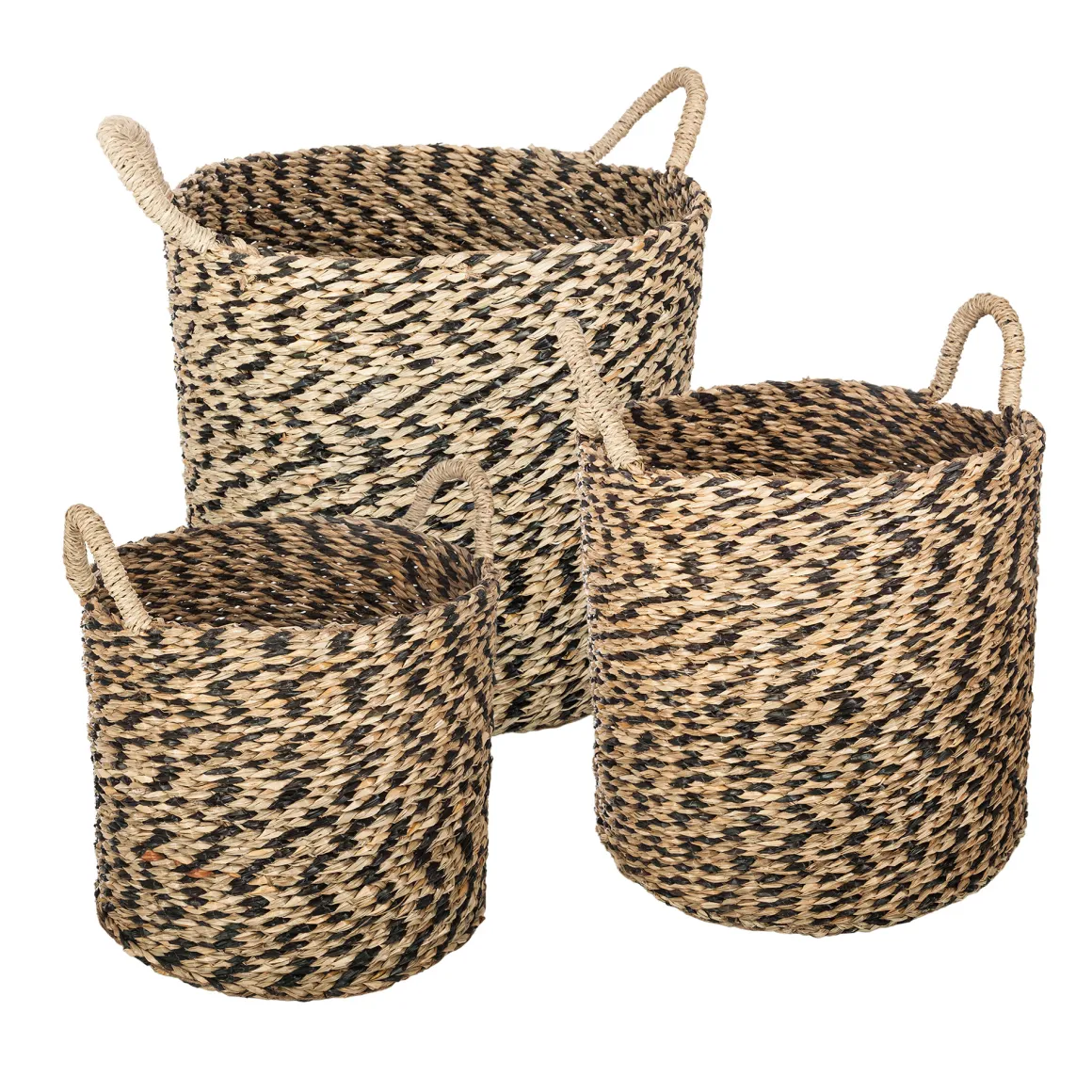 Cesto Seagrass C/Asas Tam.2/3 35x35x32Cm