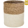 Cesto Seagrass Natural Y Blanco 18cm