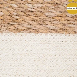 Cesto Seagrass Natural Y Blanco 18cm