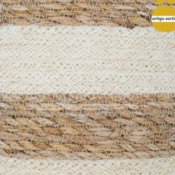 Cesto Seagrass Natural Y Blanco 18cm