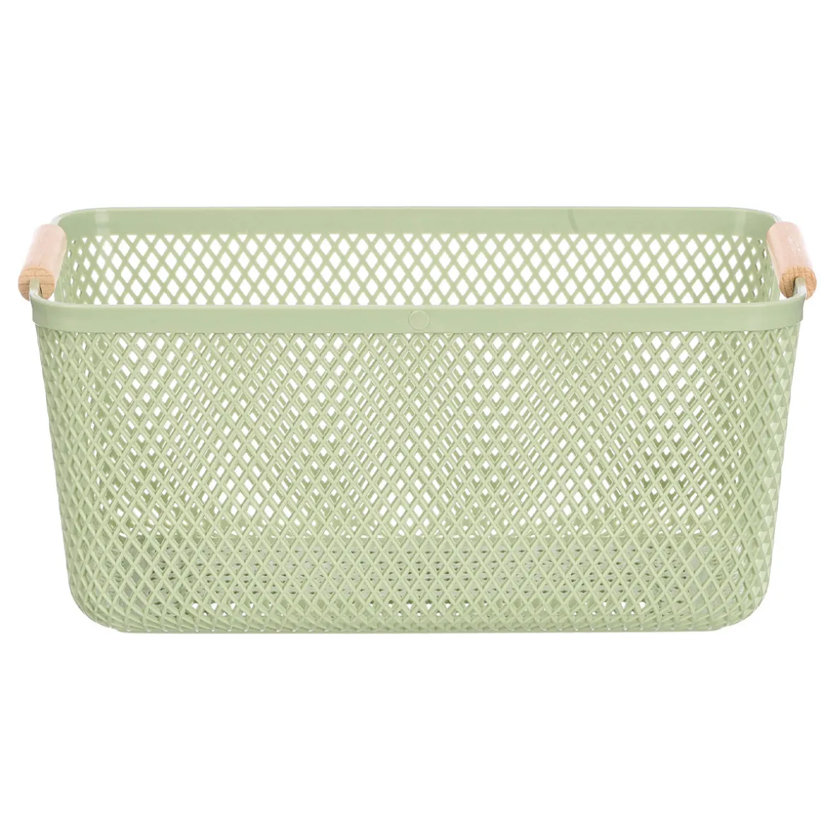 Cesto verde con asa de bambú 27,5x18cm
