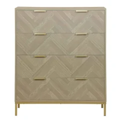 Cómoda CHEVRON beige con 4 cajones