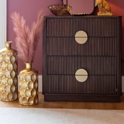 Cómoda con 4 cajones WANY marrón oscuro