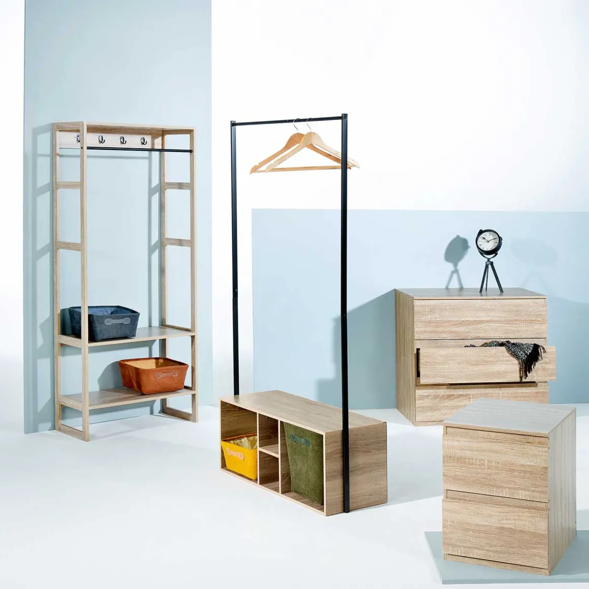 Cómoda de almacenaje DOLO beige con 2 cajones