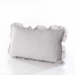 Cojín AMALFI gris con encaje 45x60cm