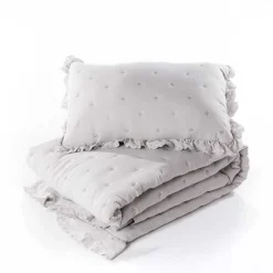 Cojín AMALFI gris con encaje 45x60cm