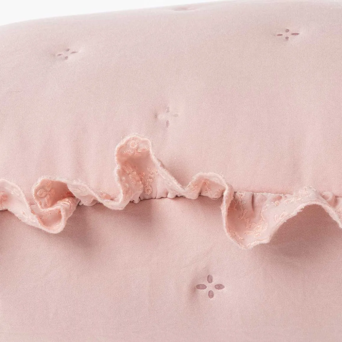 Cojín AMALFI rosa con encaje 45x60cm