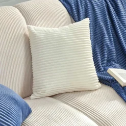 Cojín ARUM rayas marfil 38x38cm