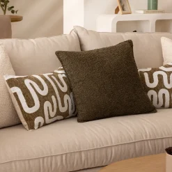 Cojín Bouclette Verde Caqui 45x45cm