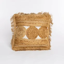 Cojín DIMELO beige de algodón 45x45cm