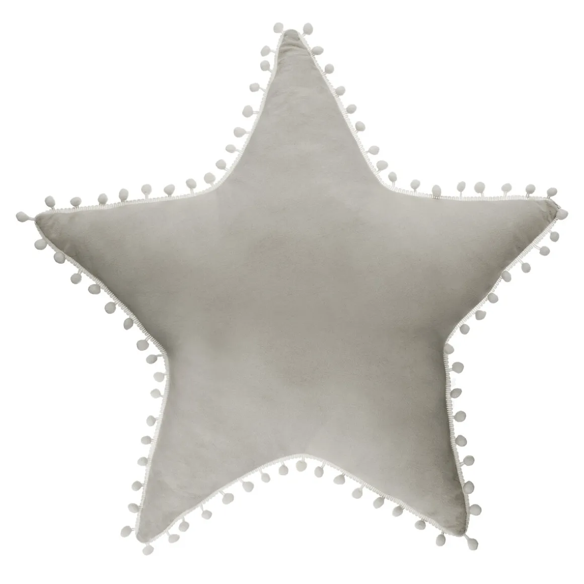 Cojín Estrella Gris C/Pompones 50x4x50Cm