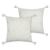Cojín HARBOR de lino con pompones 45x45cm