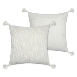 Cojín HARBOR de lino con pompones 45x45cm
