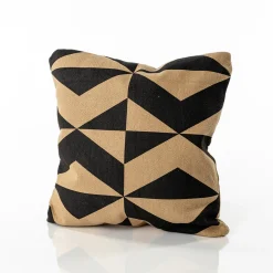Cojín Inuit Geométrico Crudo Y Negro 40x40cm