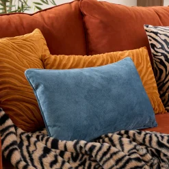 Cojín LILOU de tela azul oscuro