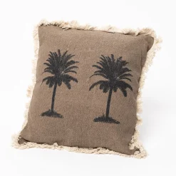 Cojín palmera beige 45x45cm