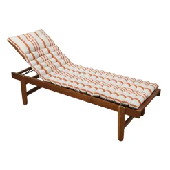 Cojín Para Tumbona Soleil Rayas Naranjas Y Crudo