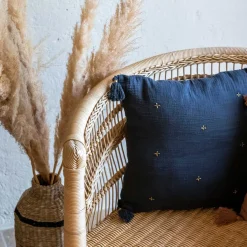 Cojín Winter Light Gaze Azul Con Cruces