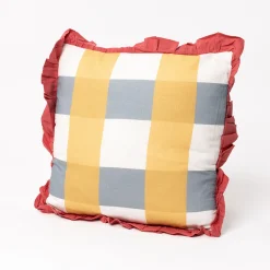 Cojín Yucatán Vichy Con Volados Rosa