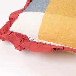 Cojín Yucatán Vichy Con Volados Rosa