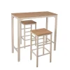 Cojunto de bar NATTES mesa y 2 taburetes beige