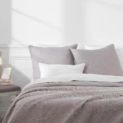 Colcha con 2 fundas de cojín gris pardo 240X260cm