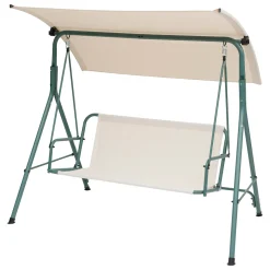 Columpio de acero beige y verde