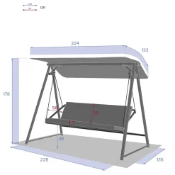 Columpio SOLY HONEY gris oscuro 3 plazas